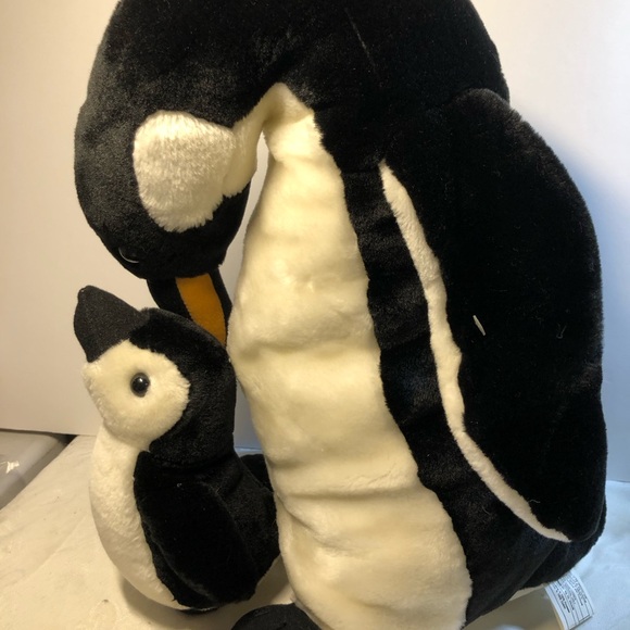 Emperor Penguin Plush Toy Stuffed Animal Mom And Baby Standing on Feet 15” - Picture 4 of 9